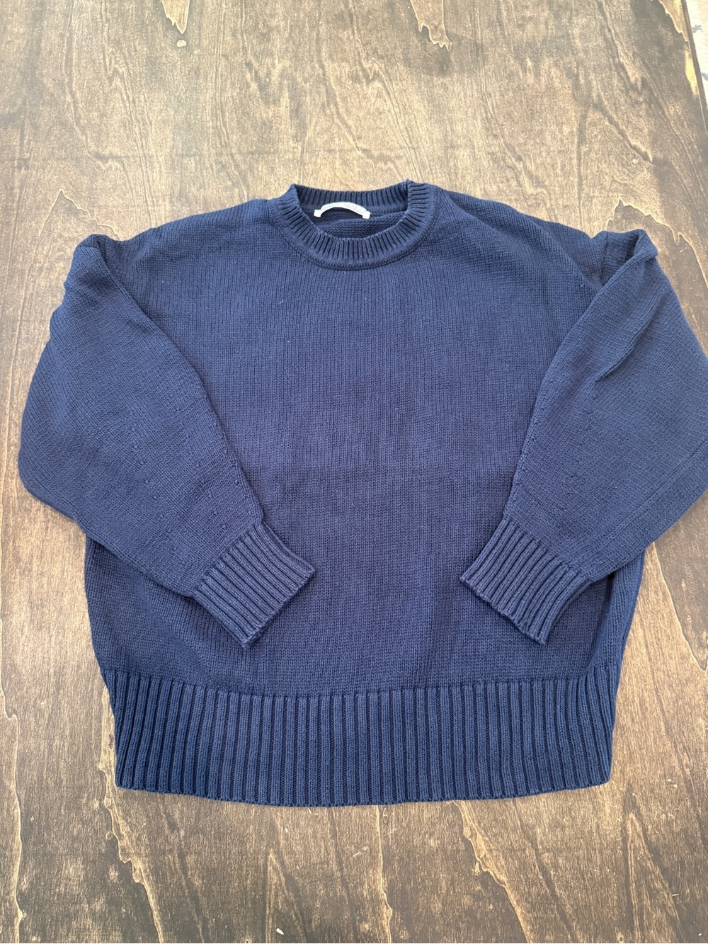 Pull&Bear Navy Blue Crewneck Sweater